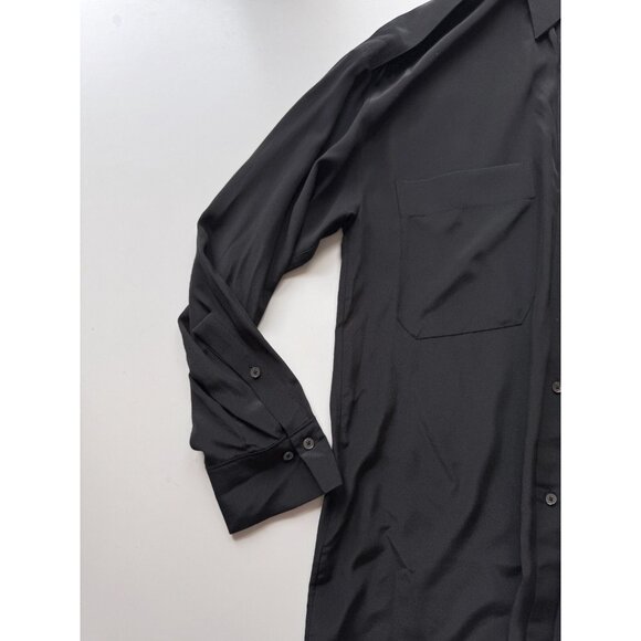 Aritzia BABATON 1-01 Black Silk Crepe Button Up Shirt Shirt Dress, Size S - Picture 9 of 14